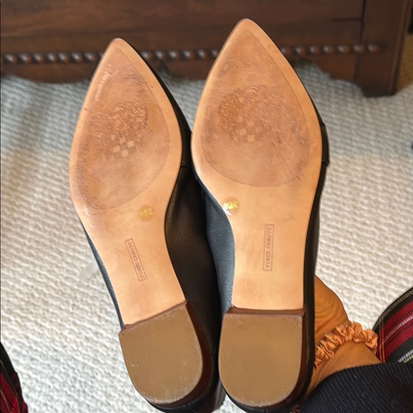 Vince Camuto Black Leather Pointy Toe Loafers - Picture 6 of 8